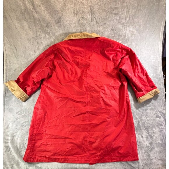 London Fog Coat Women's 16 regular red and beige classic Trench coat - Picture 12 of 12